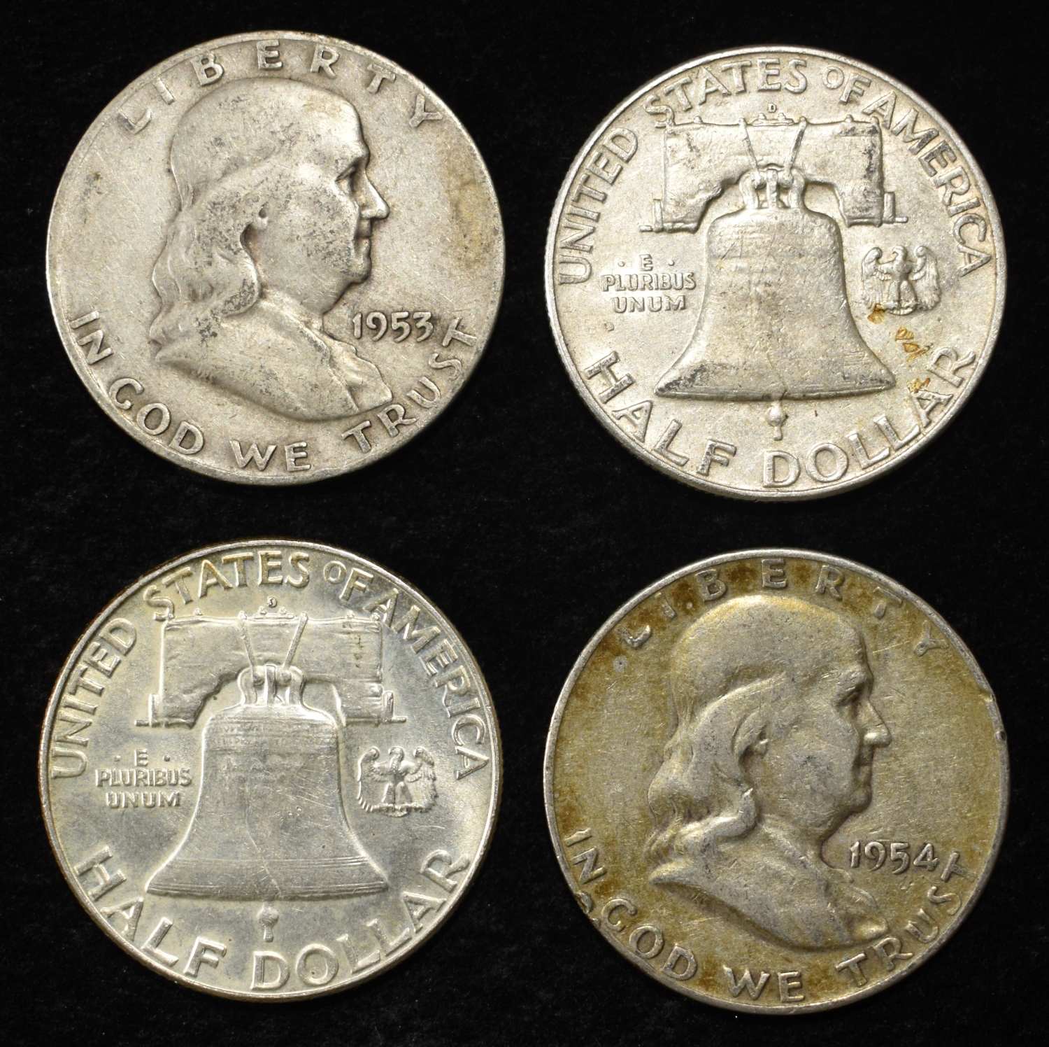 (10) FRANKLIN HALF DOLLARS