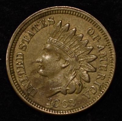 1862 INDIAN CENT AU. TOP RATED AUCTION HOUSE ESTIMATE $100 - $150.