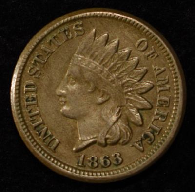 1863 INDIAN CENT AU. LEADERS IN ON-LINE AUCTIONS ESTIMATE $100 - $150.