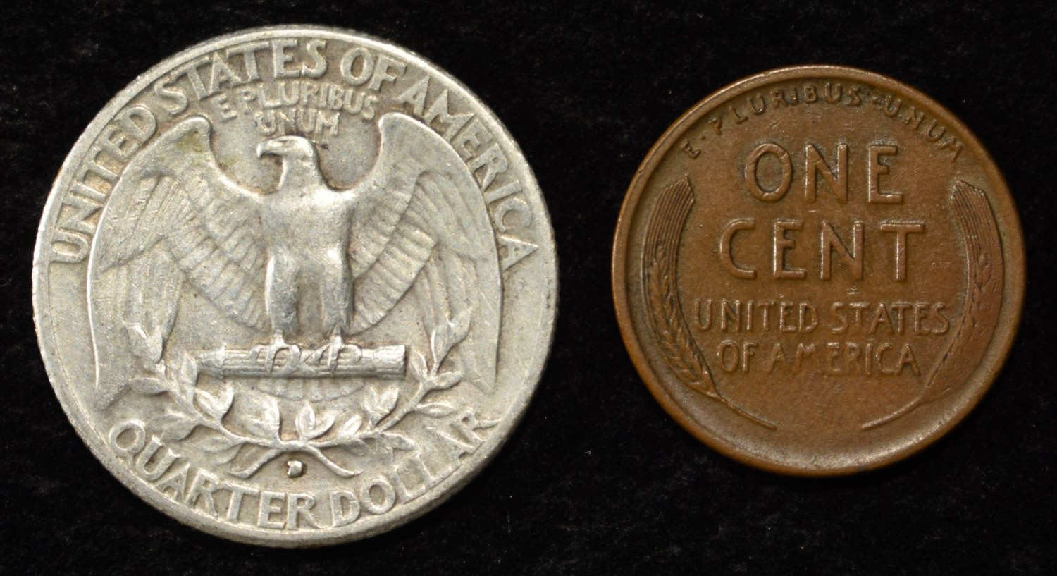 1922-D WHEAT CENT & 1934-D WASHINGTON 25C