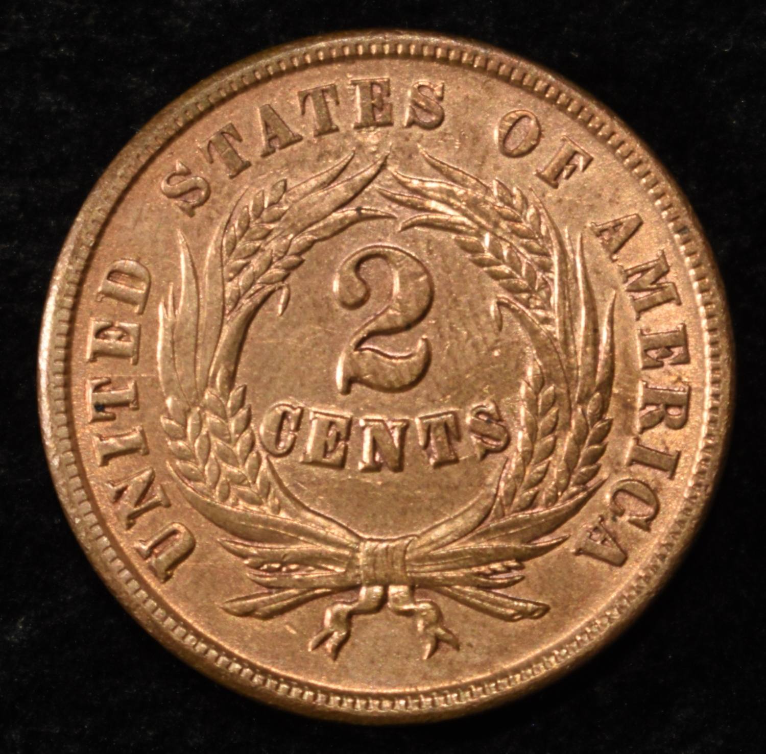 1864 2-CENT PIECE XF/AU