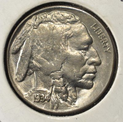 1934 BUFFALO NICKEL CH BU. LEADERS IN ON-LINE AUCTIONS ESTIMATE $75 - $100.