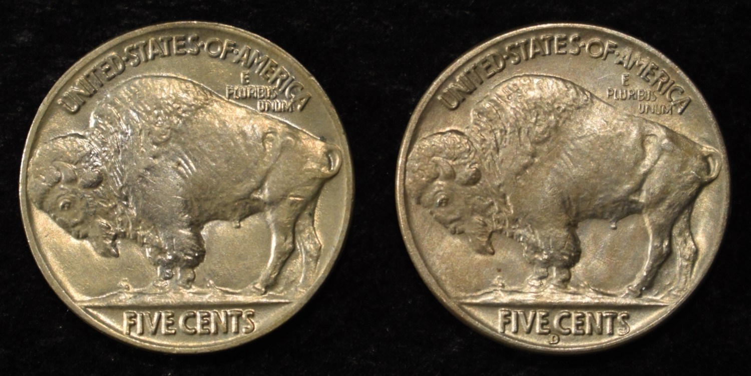 1938-D &1937 BUFFALO NICKEL CH BU