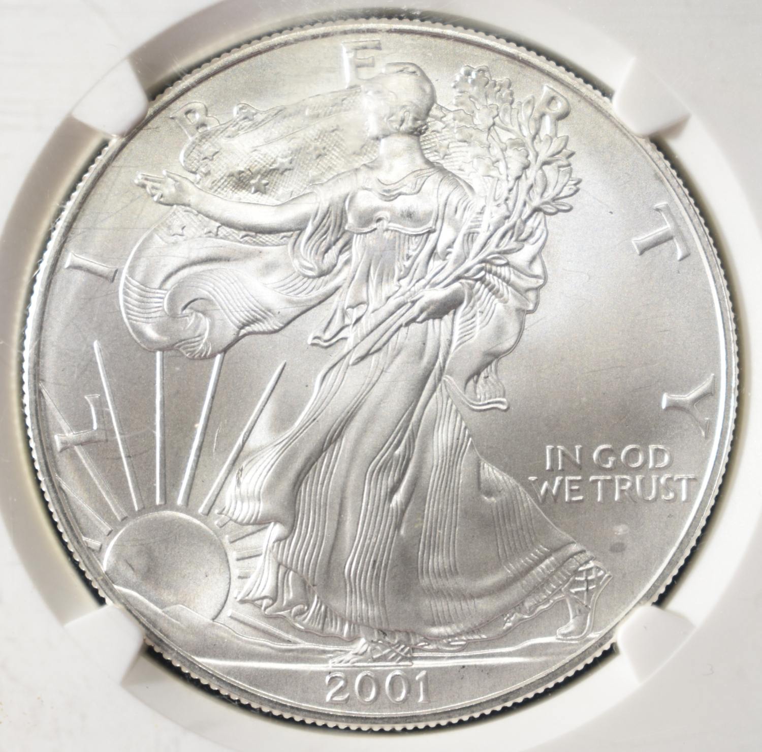2001 AMERICAN SILVER EAGLE MS69