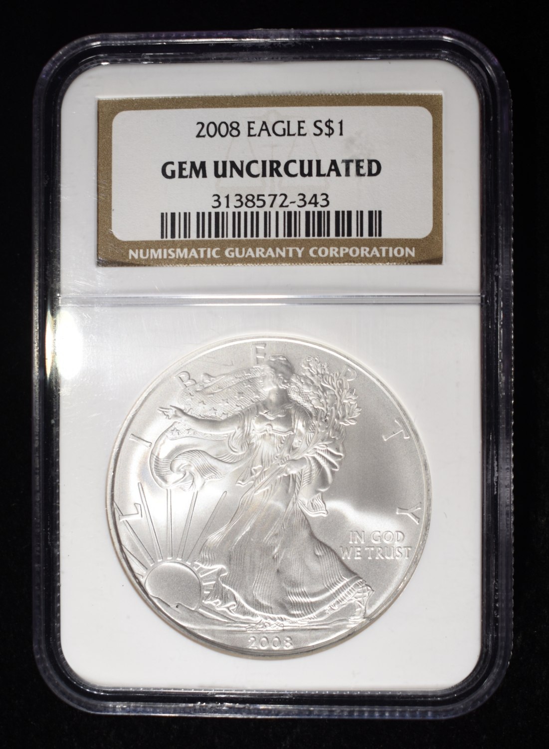 2008 AMERICAN SILVER EAGLE NGC GEM UNC