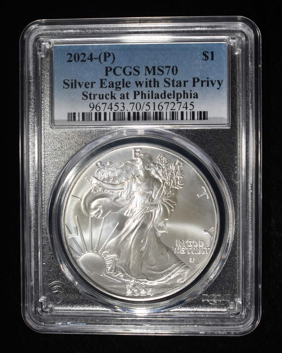2024(P) AMERICAN SILVER EAGLE PCGS MS70