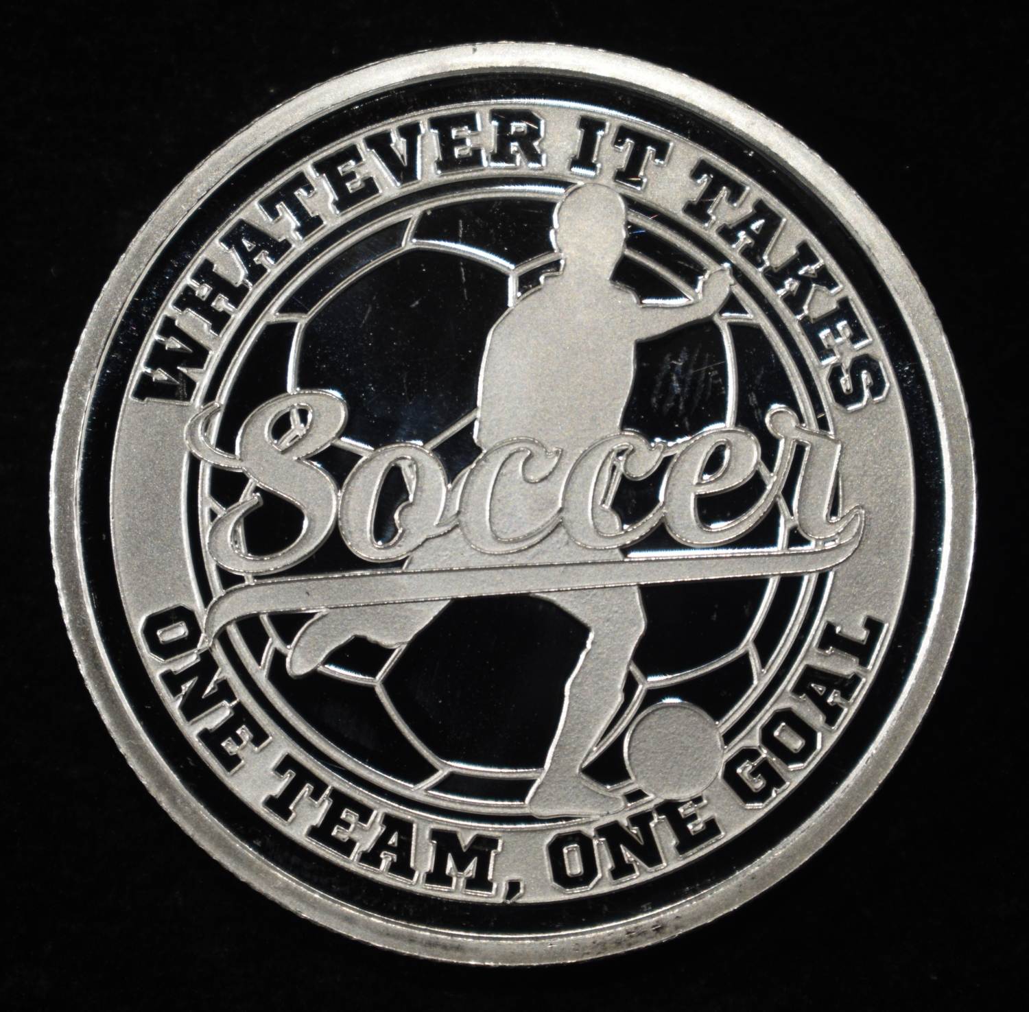 SOCCER 1 OZ .999 SILVER ROUND