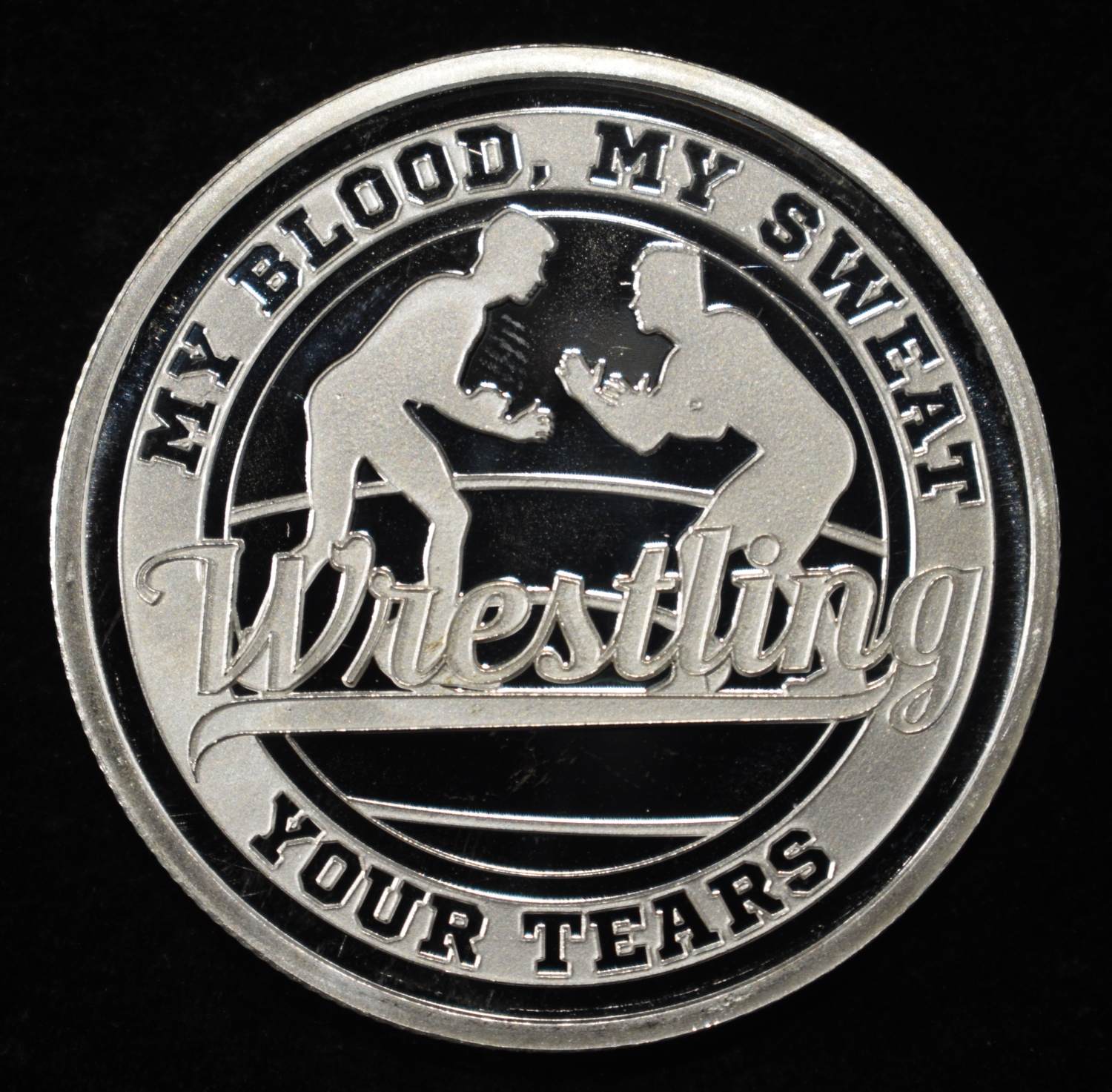 WRESTLING 1 OZ .999 SILVER ROUND