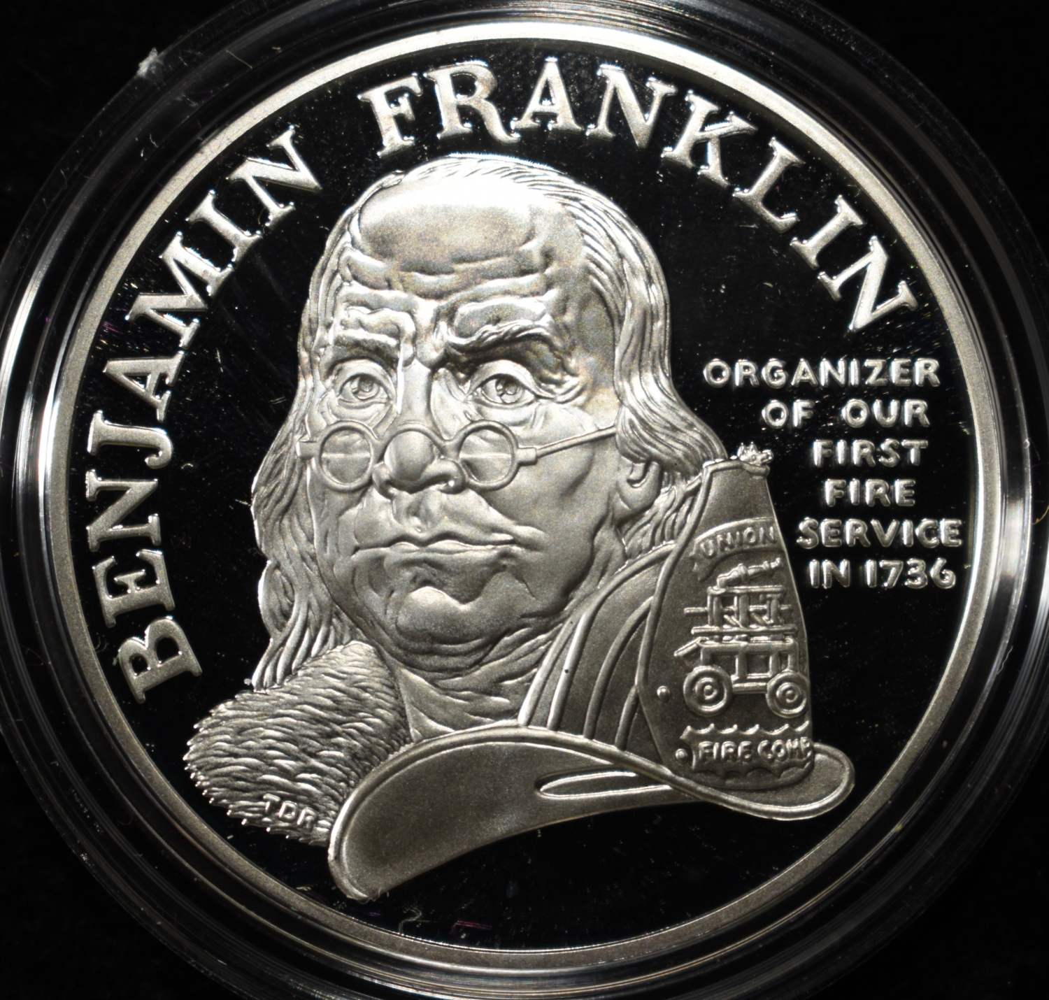 BEN FRANKLIN FIREFIGHTERS .999 SILVER MEDAL