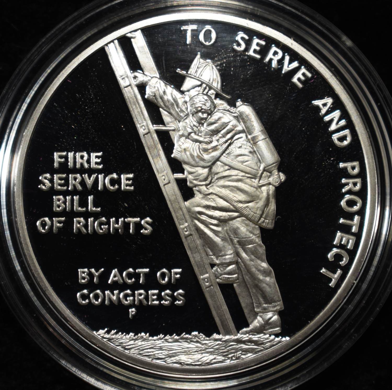 BEN FRANKLIN FIREFIGHTERS .999 SILVER MEDAL