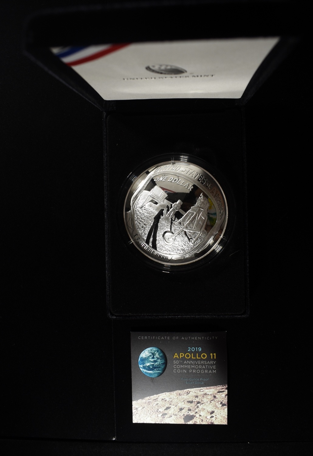 2019 APPOLLO 11 PROOF 5 OZ .999 SILVER ROUND