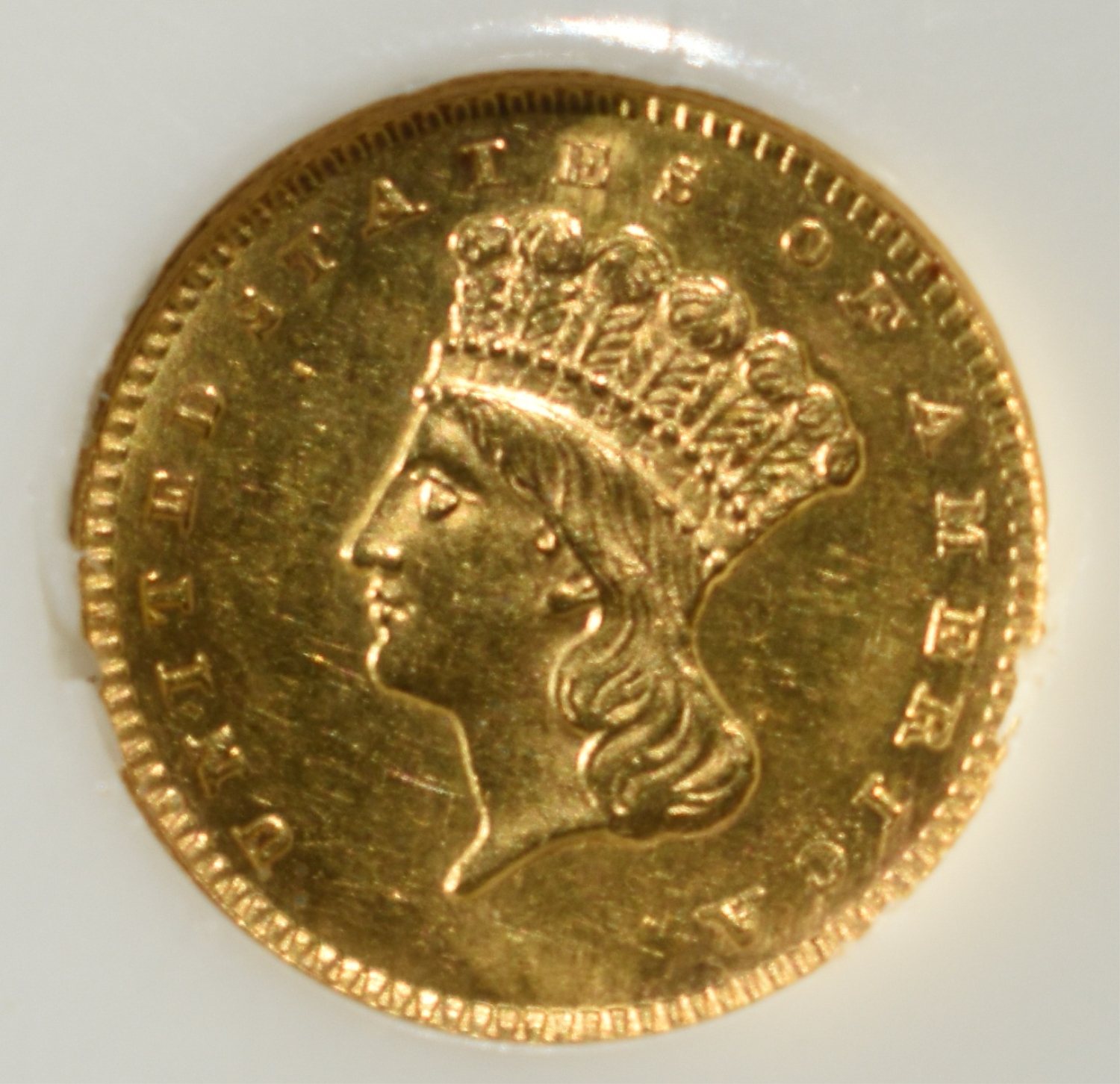 1862 $1 GOLD PCI GEM BU