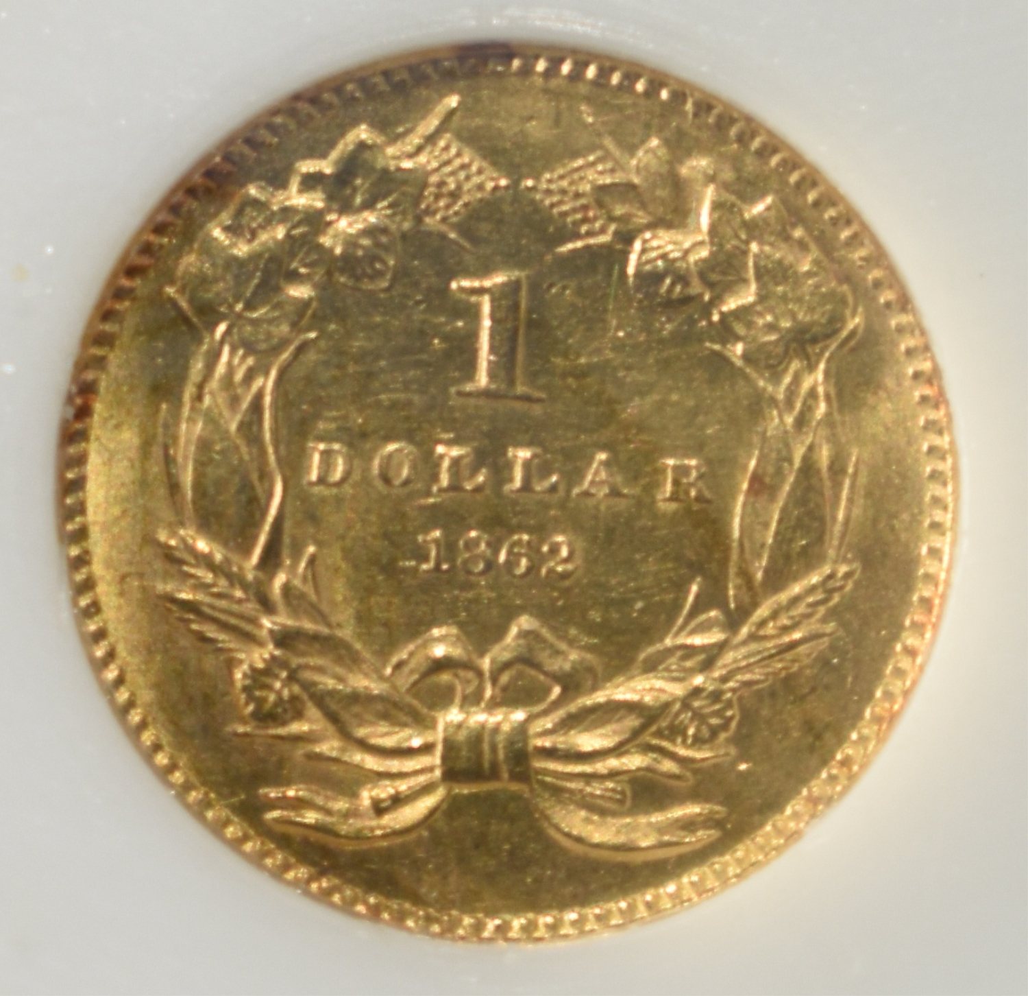 1862 $1 GOLD PCI GEM BU