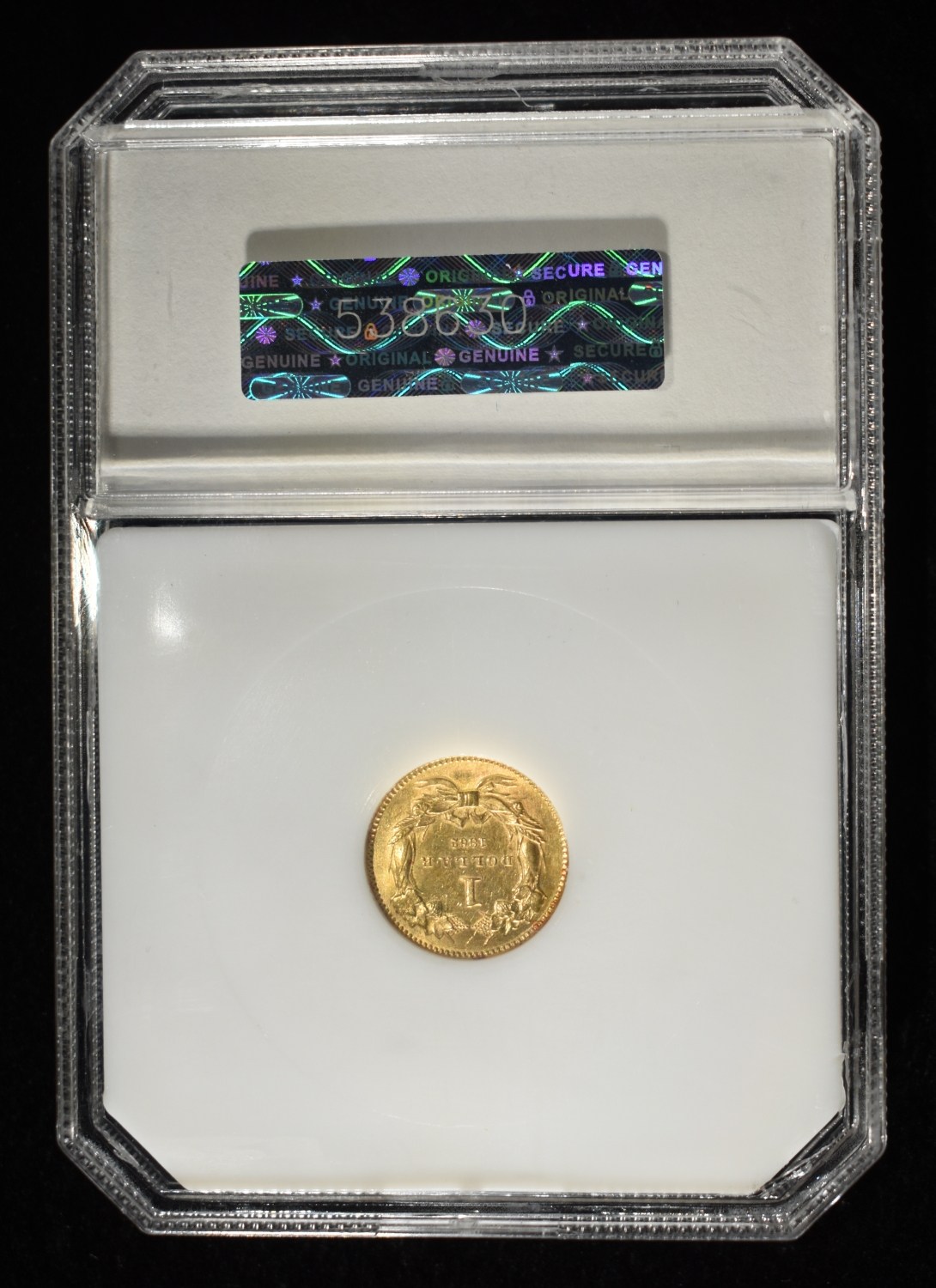 1862 $1 GOLD PCI GEM BU