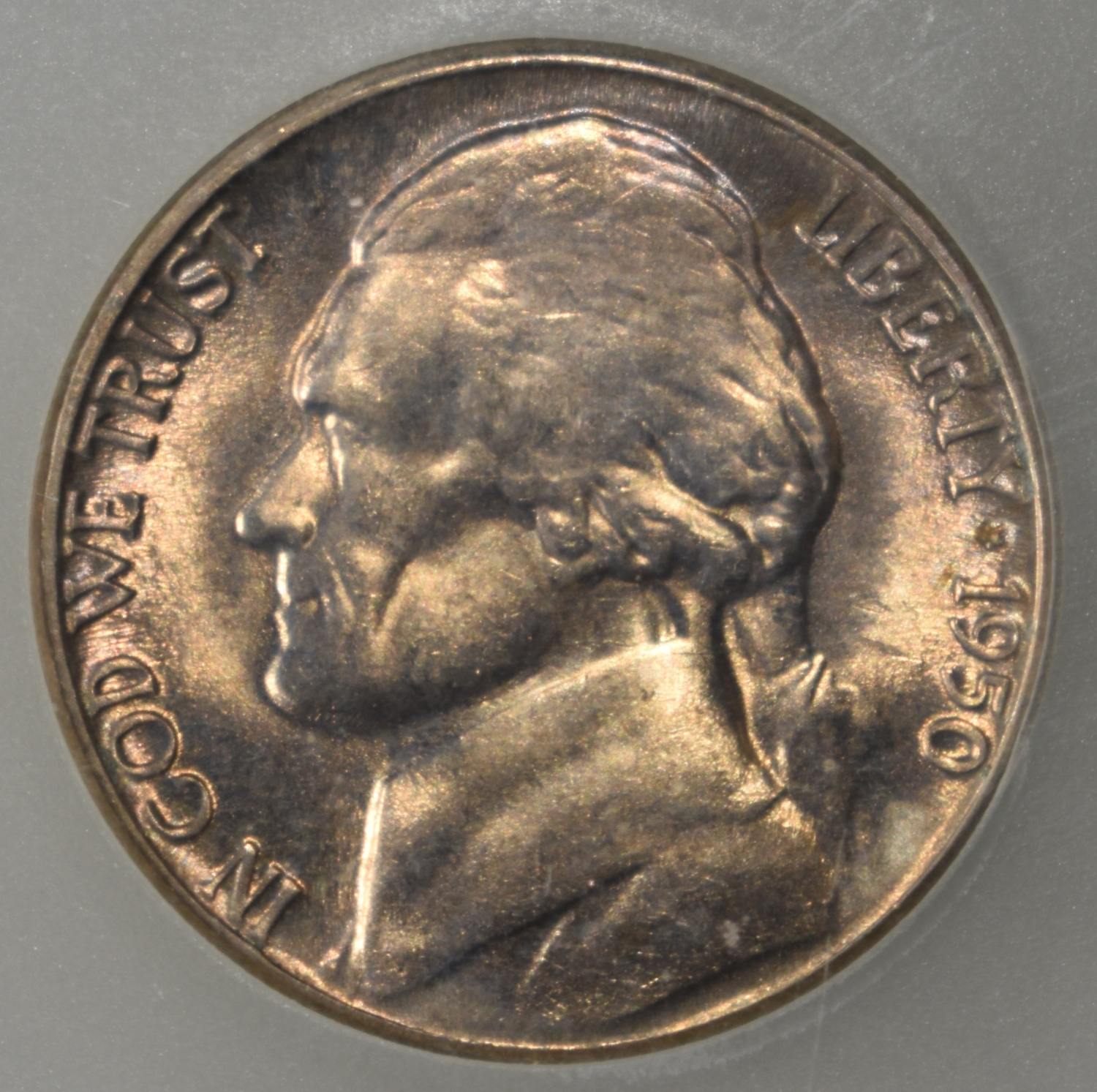 1950-D JEFFERSON NICKEL ICG MS65 FS