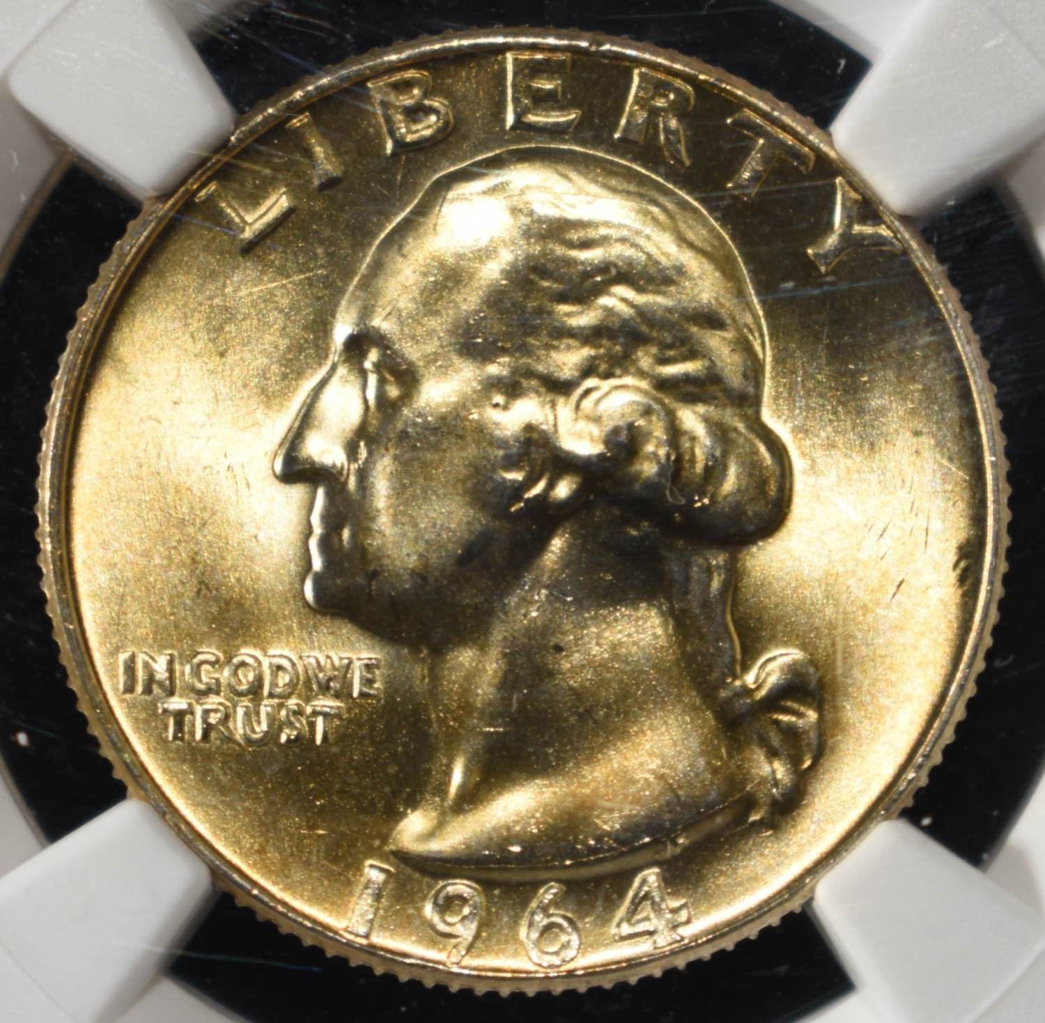 1964-D WASHINGTON QUARTER NGC MS66