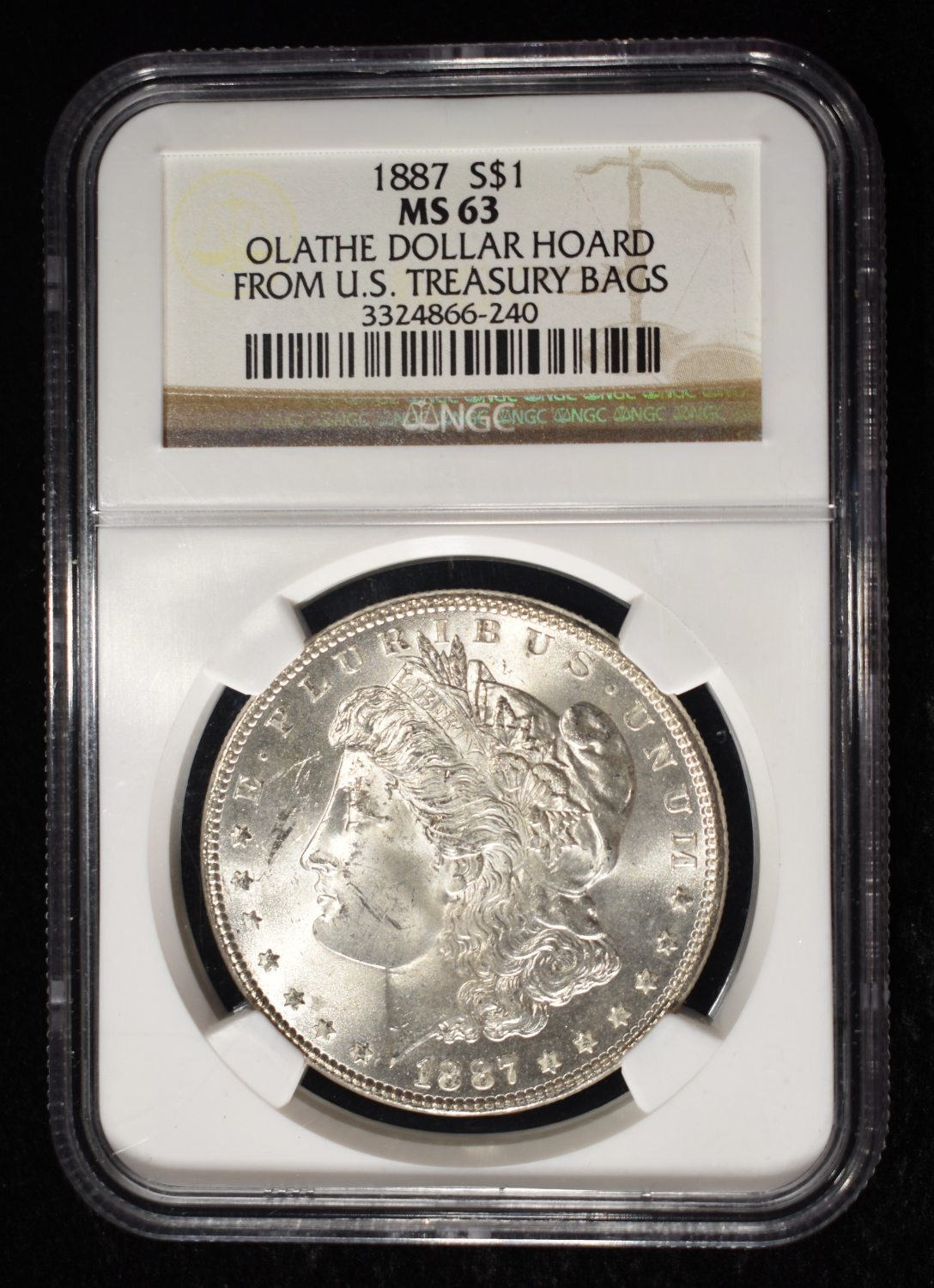 1887 MORGAN DOLLAR NGC MS-63 OLATHE HOARD
