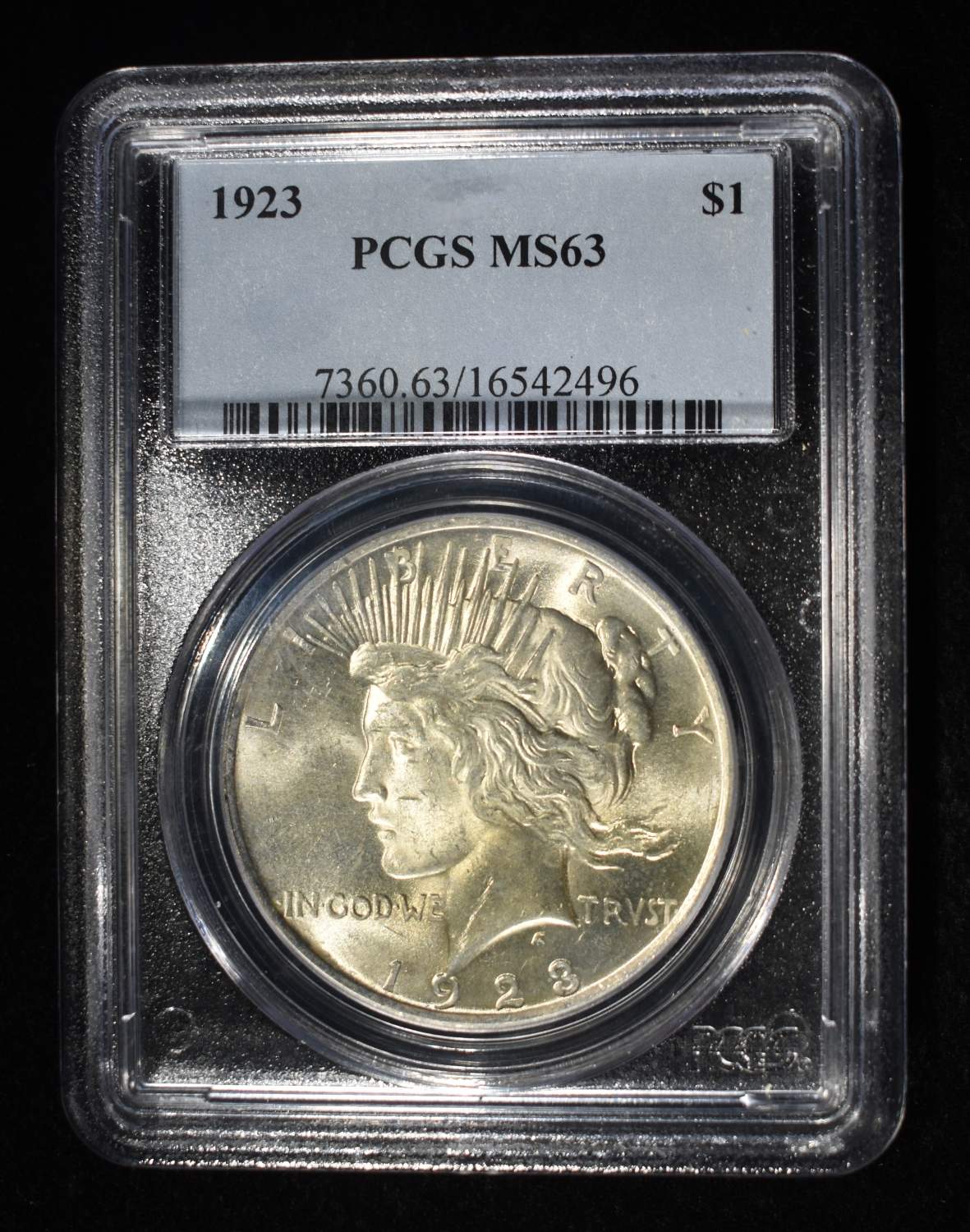 1923 PEACE DOLLAR PCGS MS63