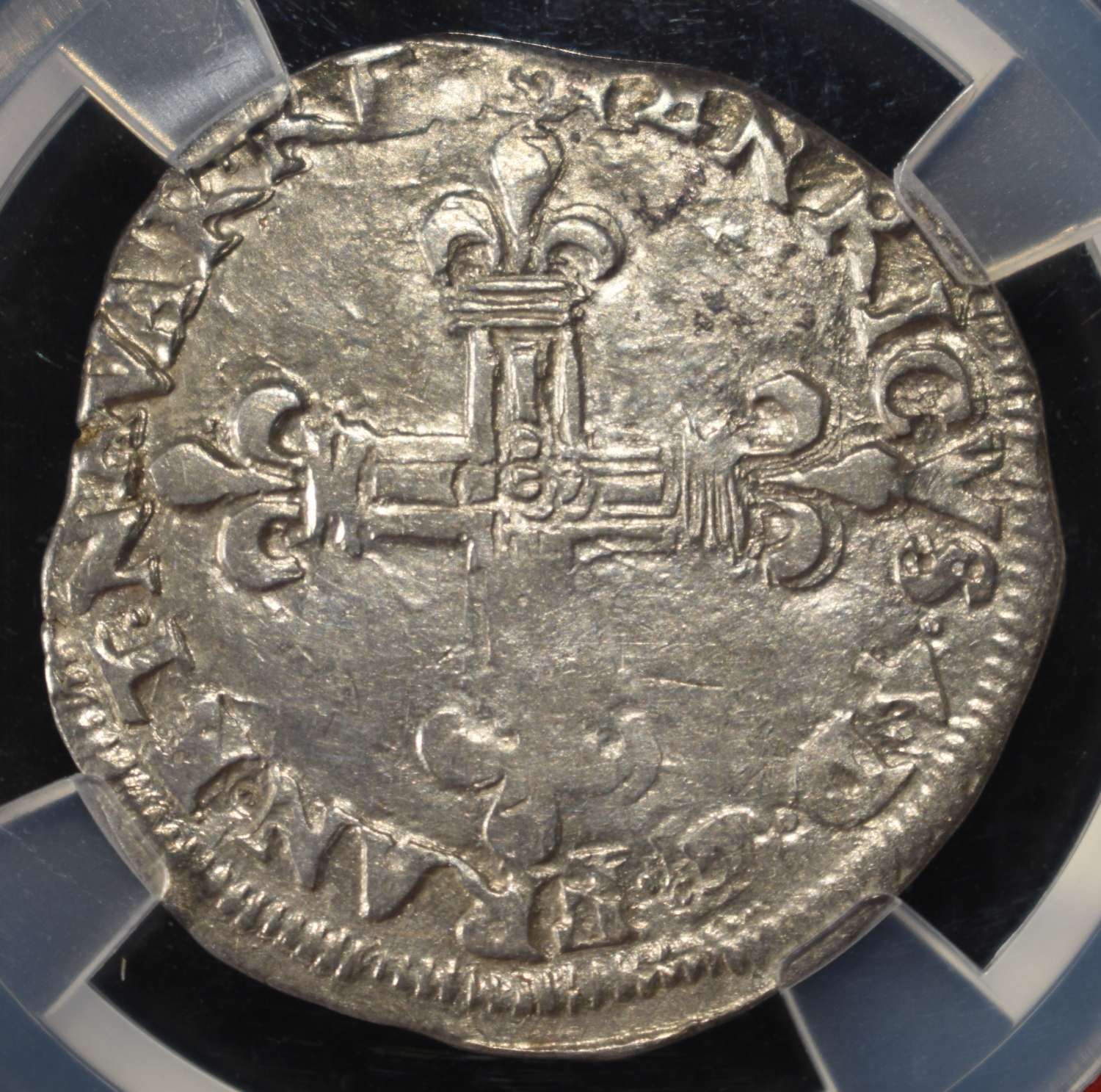 1594 FRANCE 1/4E NAVARRE- HENRI IV NGC GENUINE