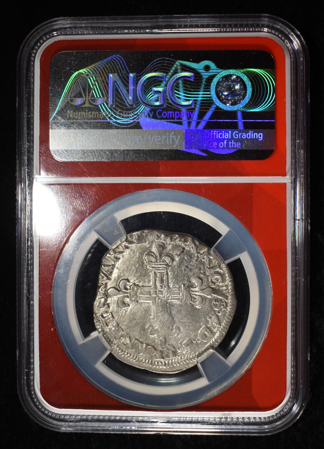 1594 FRANCE 1/4E NAVARRE- HENRI IV NGC GENUINE
