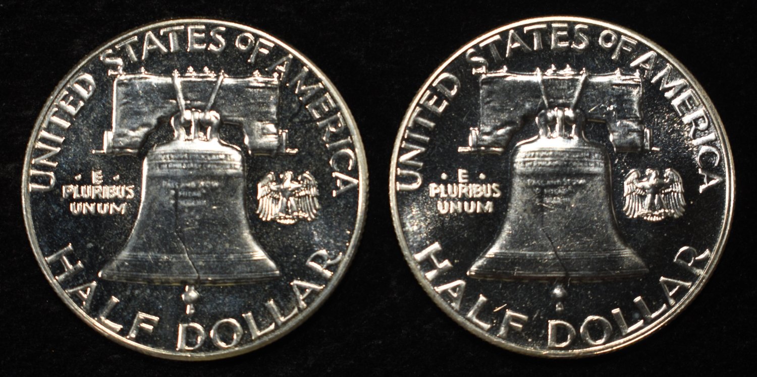 1961 & 1963 FRANKLIN HALF DOLLARS CH PROOF