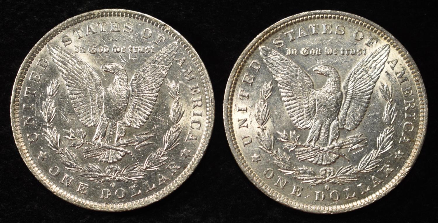 1882-O & 1883-O MORGAN DOLLARS AU