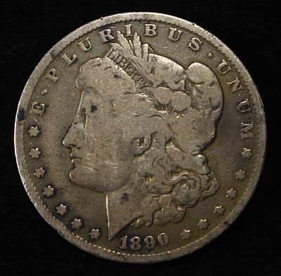 1890-O MORGAN DOLLAR. LEADERS IN ON-LINE AUCTIONS ESTIMATE $90 - $130.