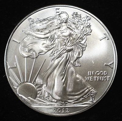 2012 AMERICAN SILVER EAGLE. TOP RATED AUCTION HOUSE ESTIMATE $110 - $160.