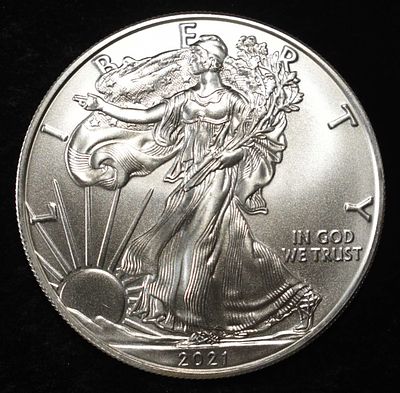 2021 AMERICAN SILVER EAGLE. TOP RATED AUCTION HOUSE ESTIMATE $110 - $160.