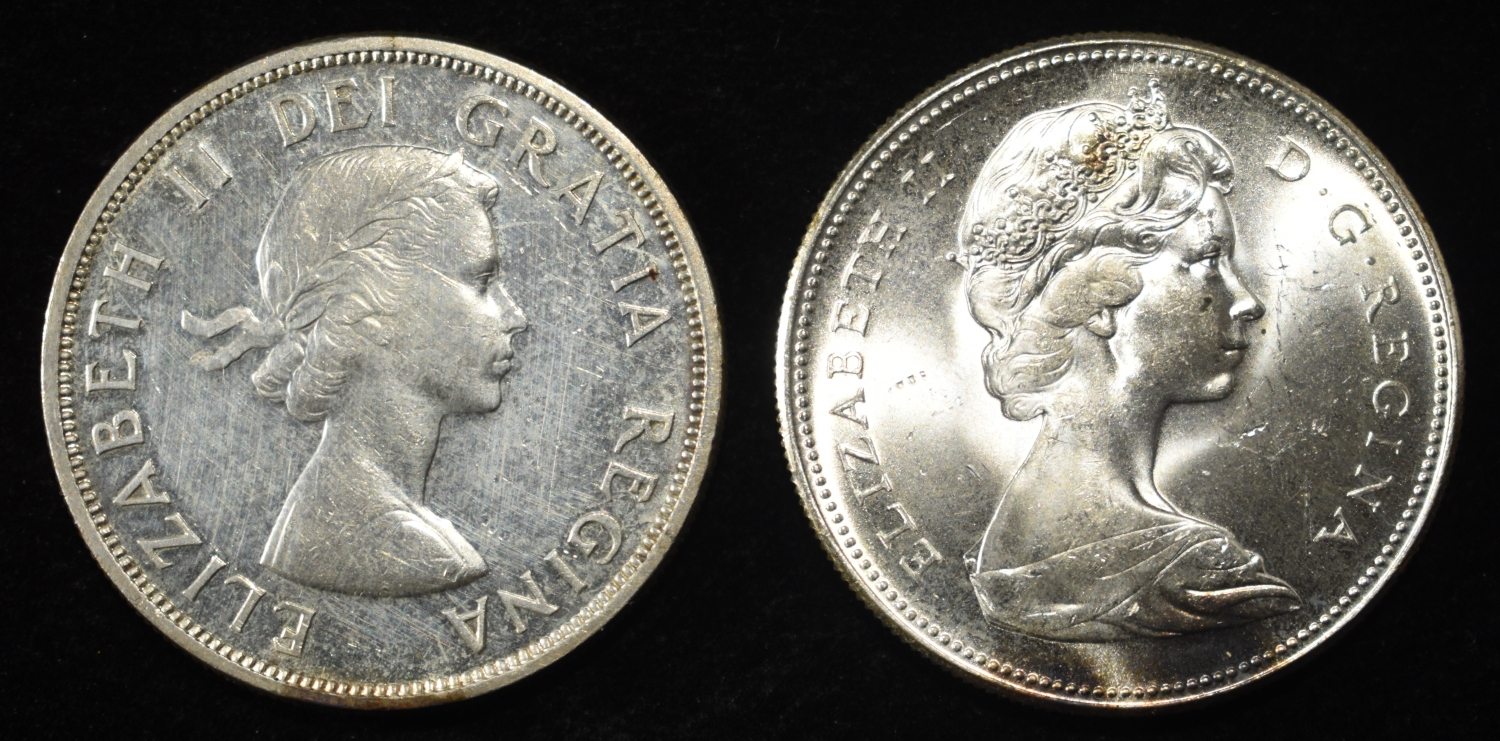(2) 80% SILVER CANADIAN DOLLARS