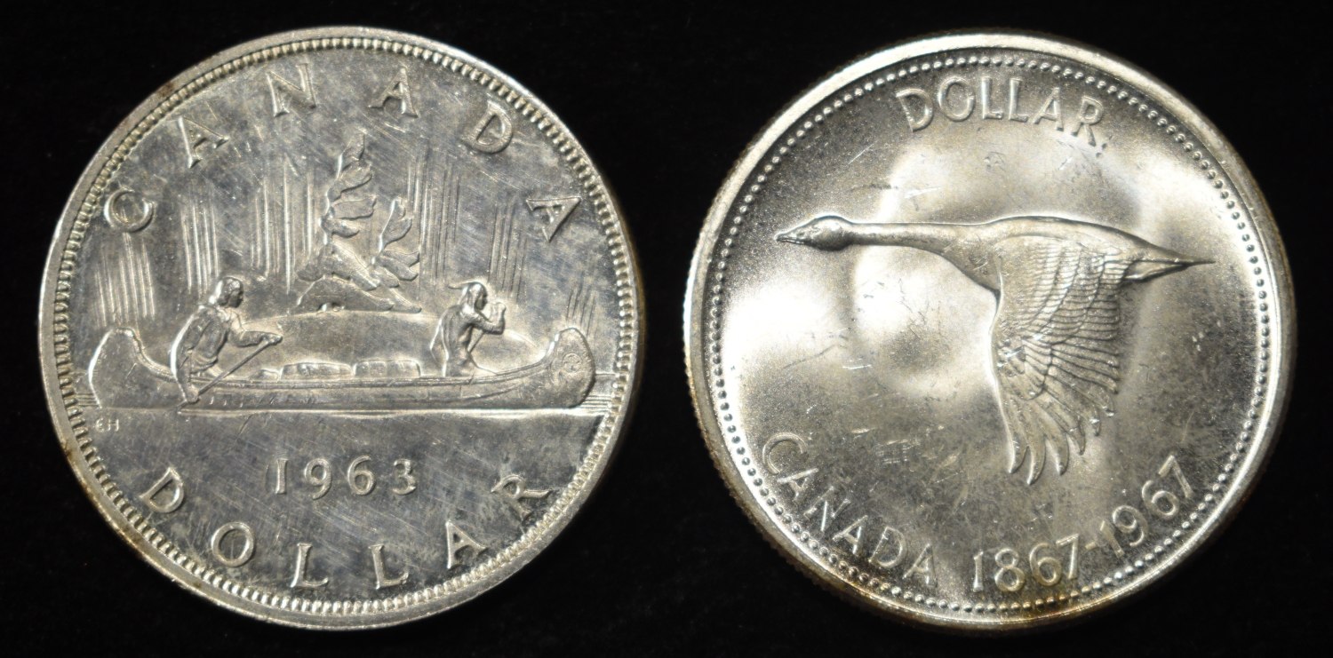 (2) 80% SILVER CANADIAN DOLLARS