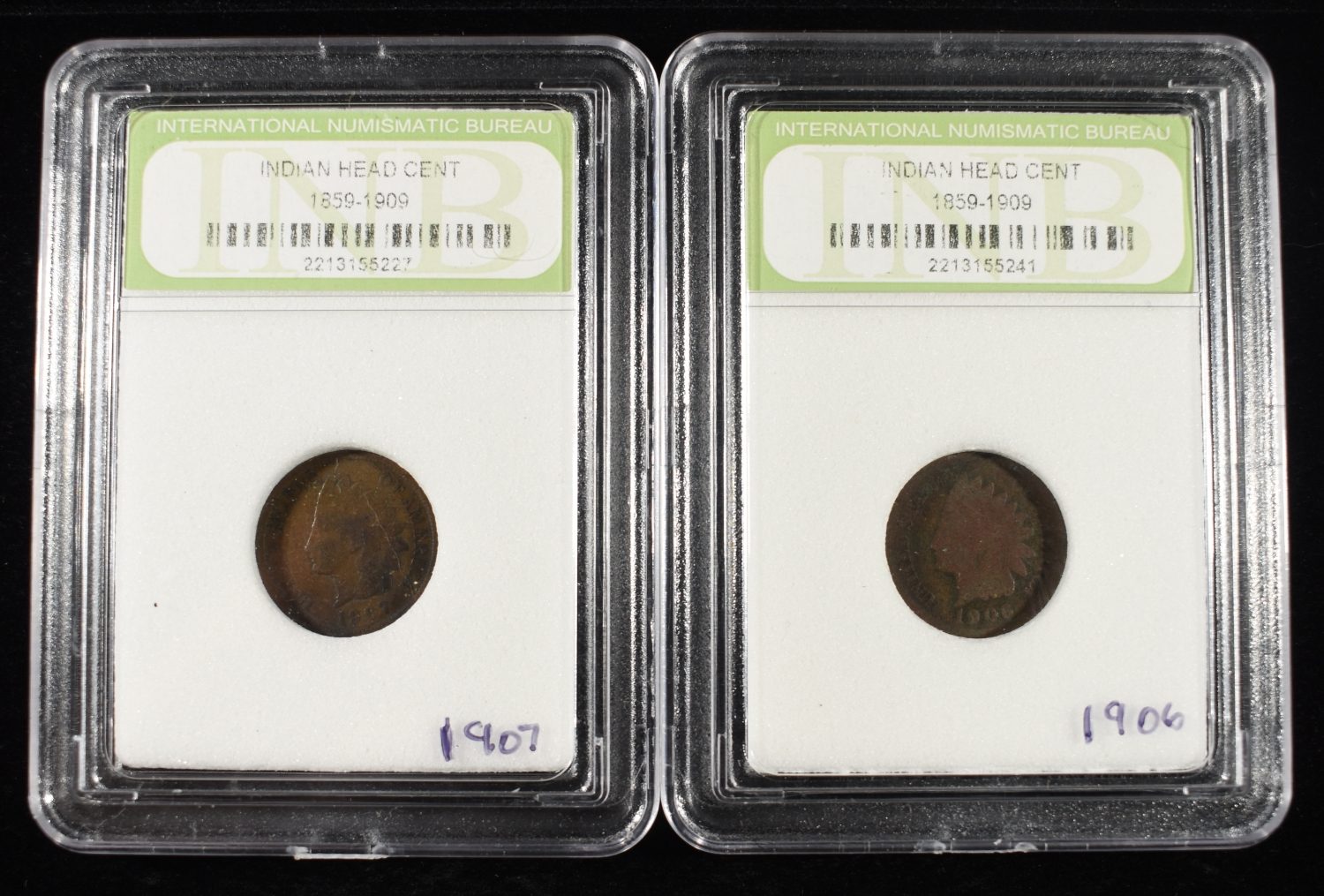 (50) INDIAN CENTS IN CASES