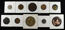 MEDALS & TOKENS COLLECTORS LOT. INCLUDING (1) STATE OF LOUISIANA MEDAL, (1) FRENCH PHONE TOKEN Image - 1