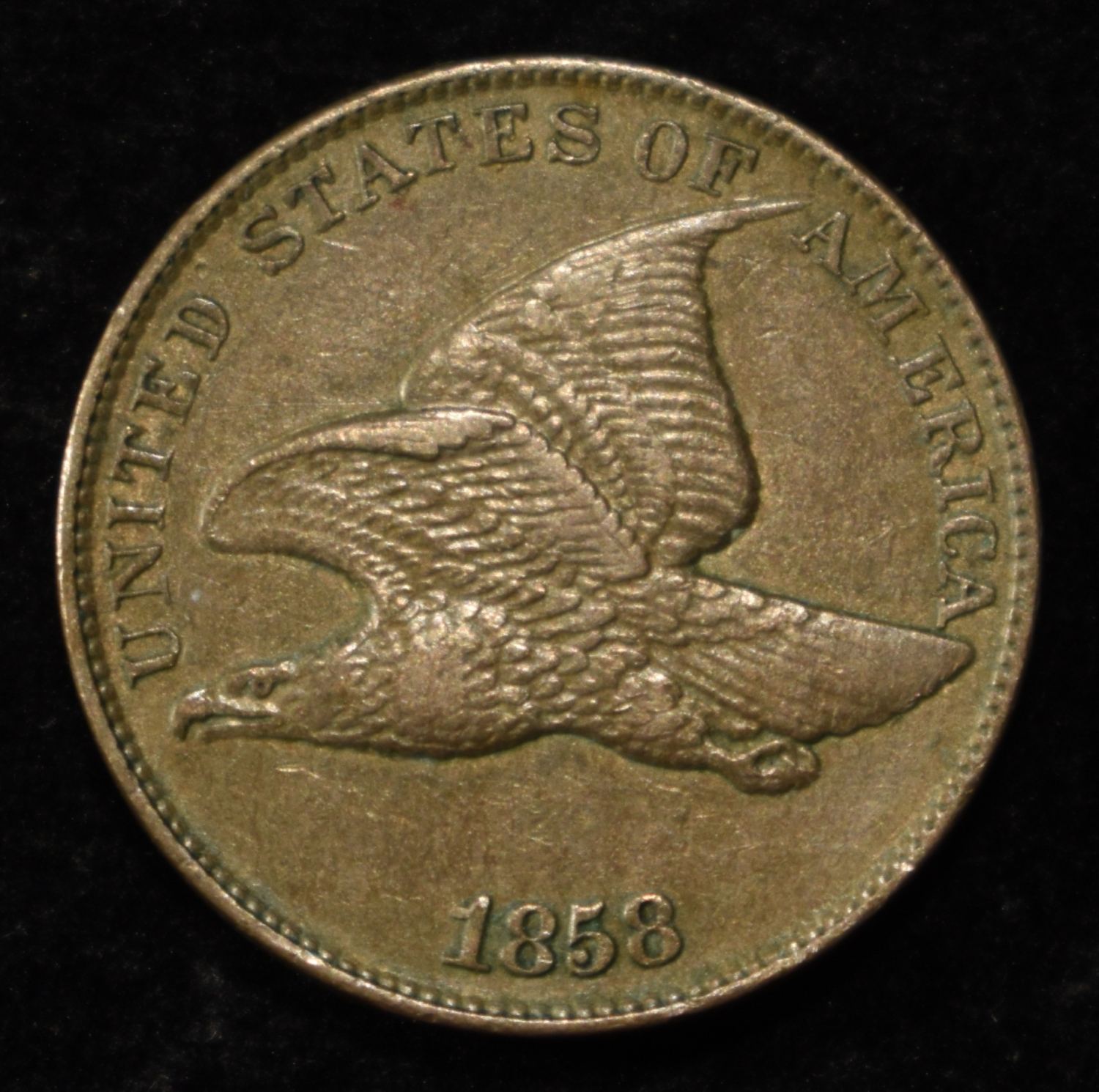 1858 FLYING EAGLE CENT AU