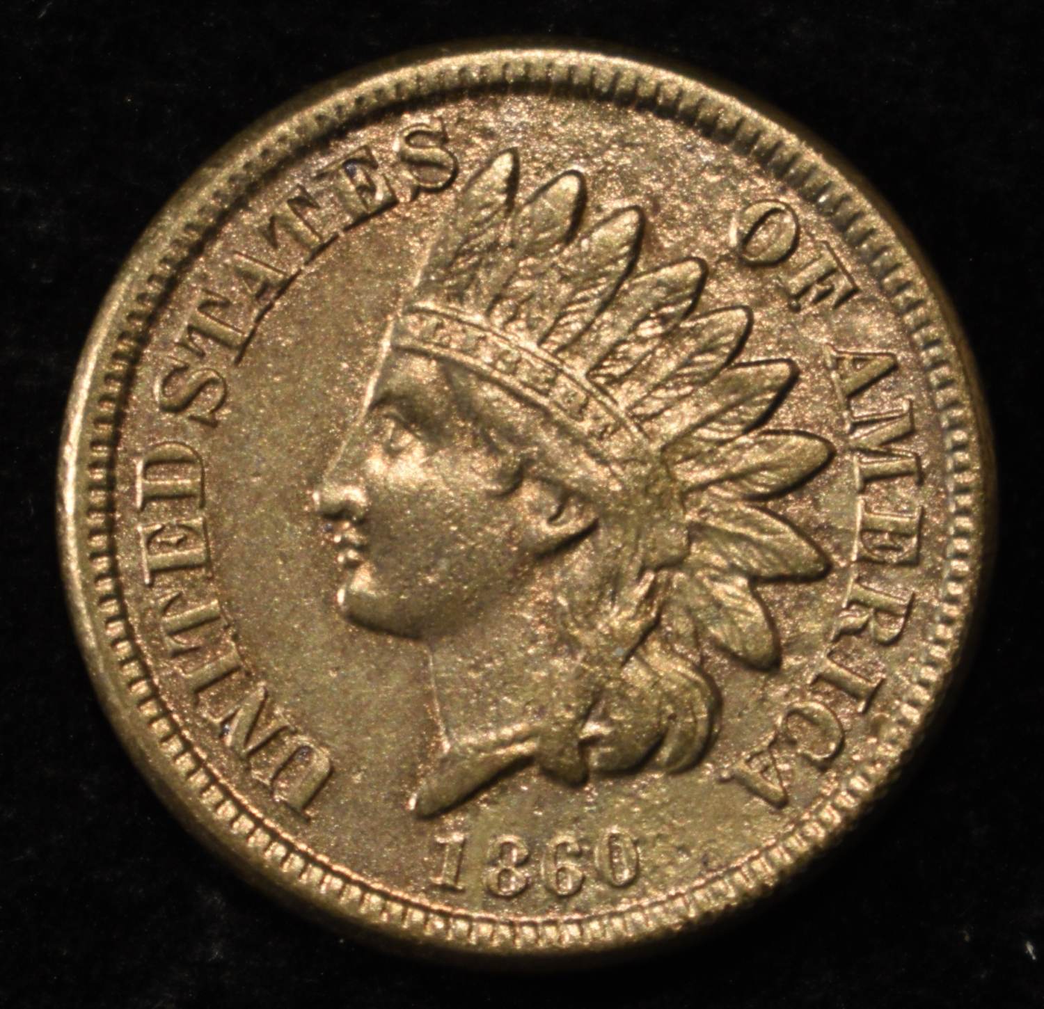 1860 INDIAN CENT AU