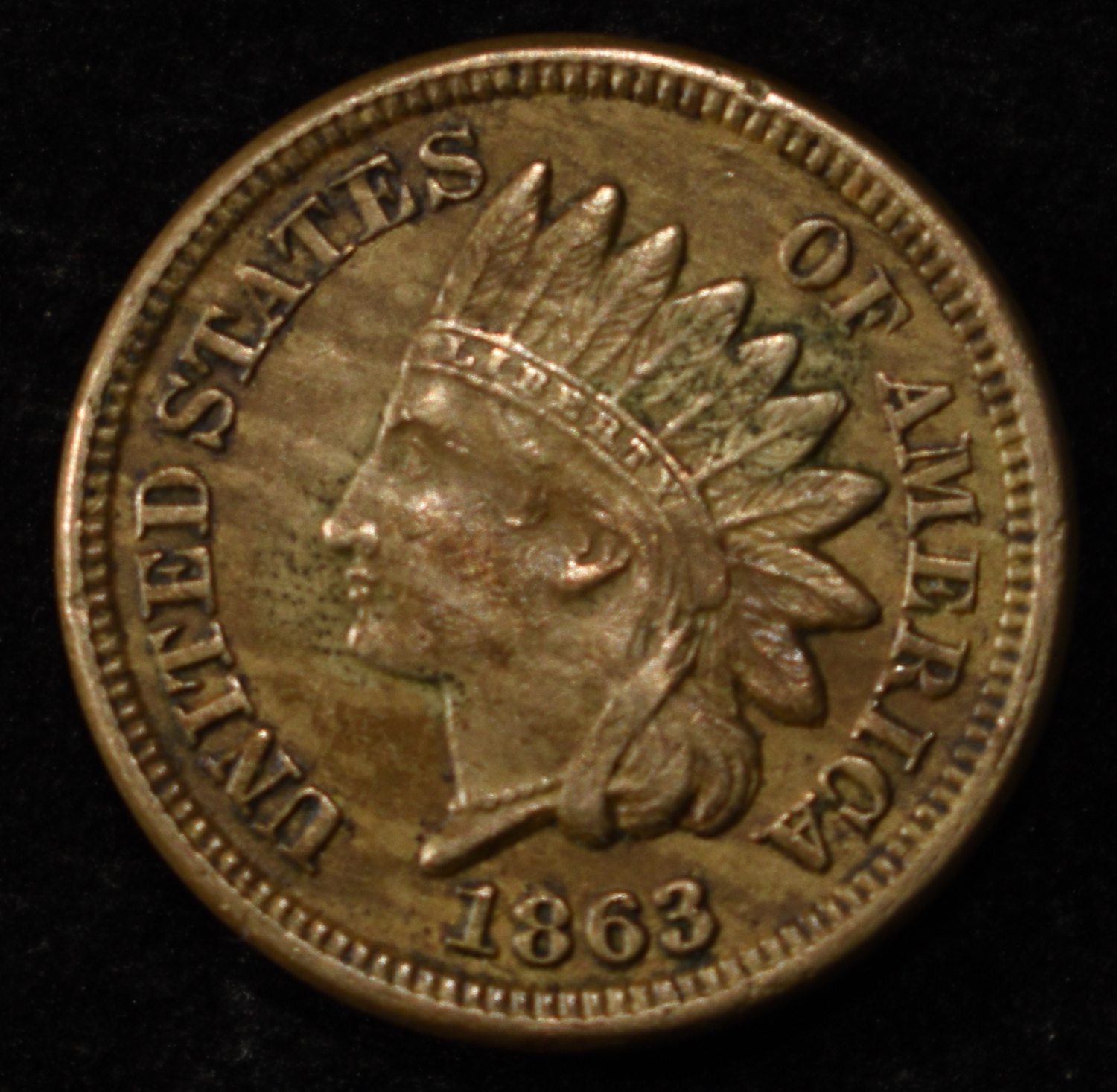 1863 INDIAN CENT AU