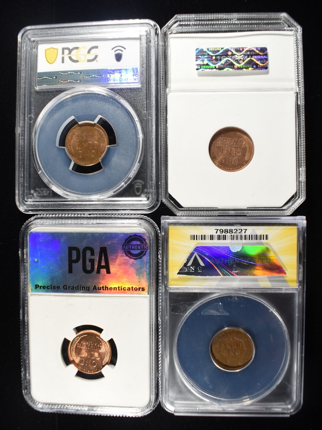 (4) GRADED CENTS
