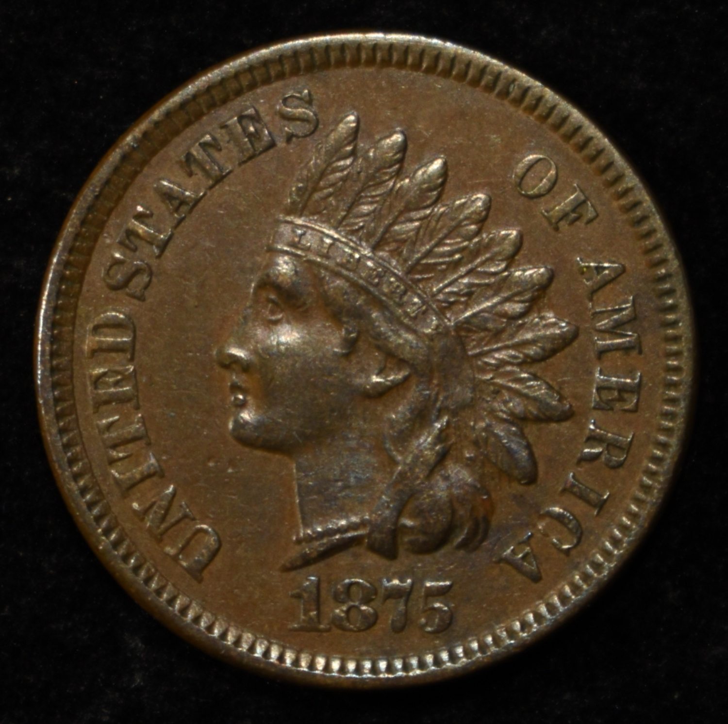 1875 INDIAN CENT AU