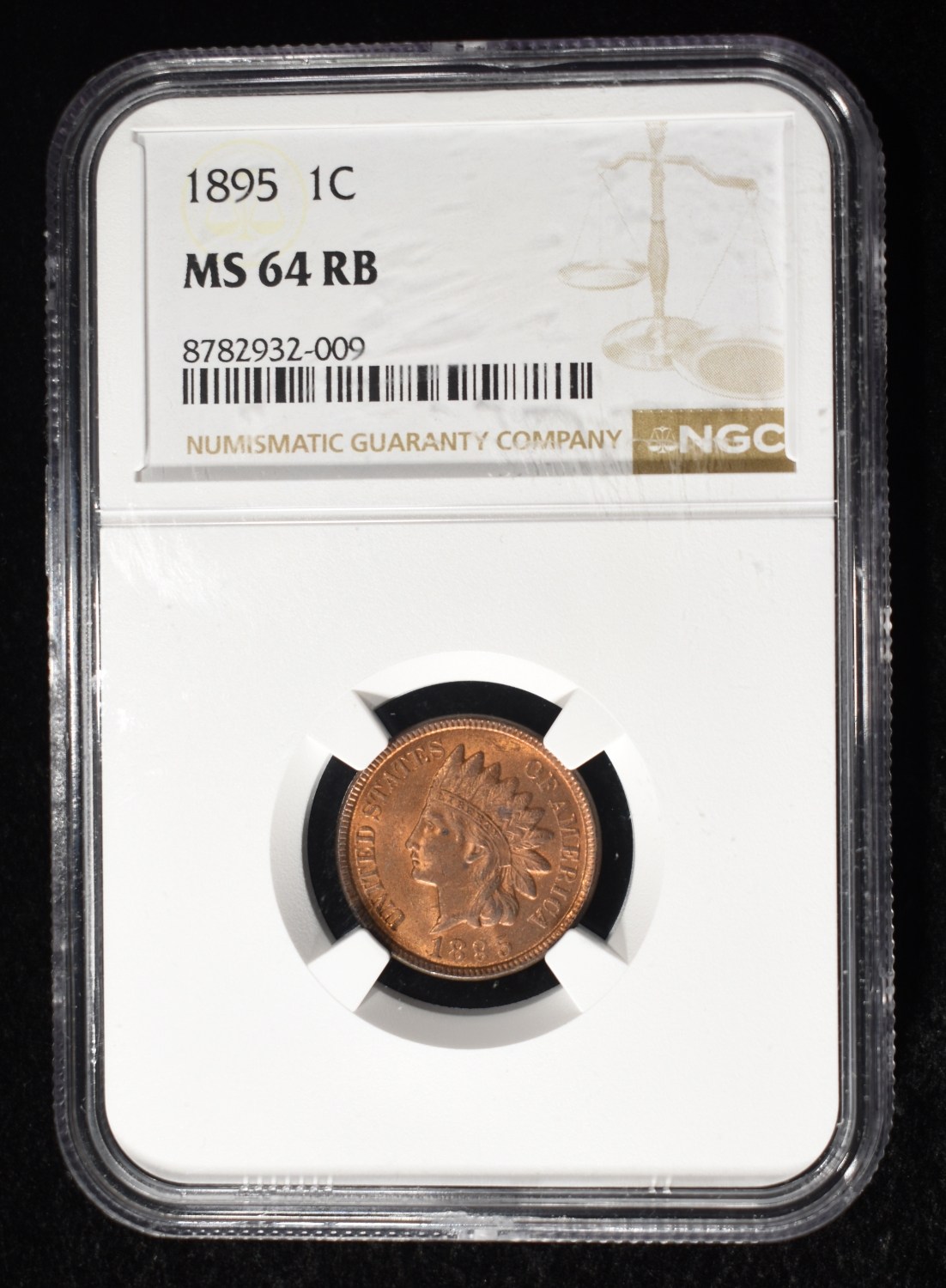 1895 INDIAN CENT NGC MS64RB