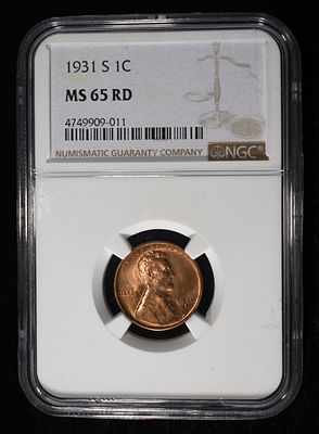 1931-S WHEAT CENT NGC MS65 RD. CHECK OUT OUR UPCOMING AUCTIONS ESTIMATE $550 - $650.
