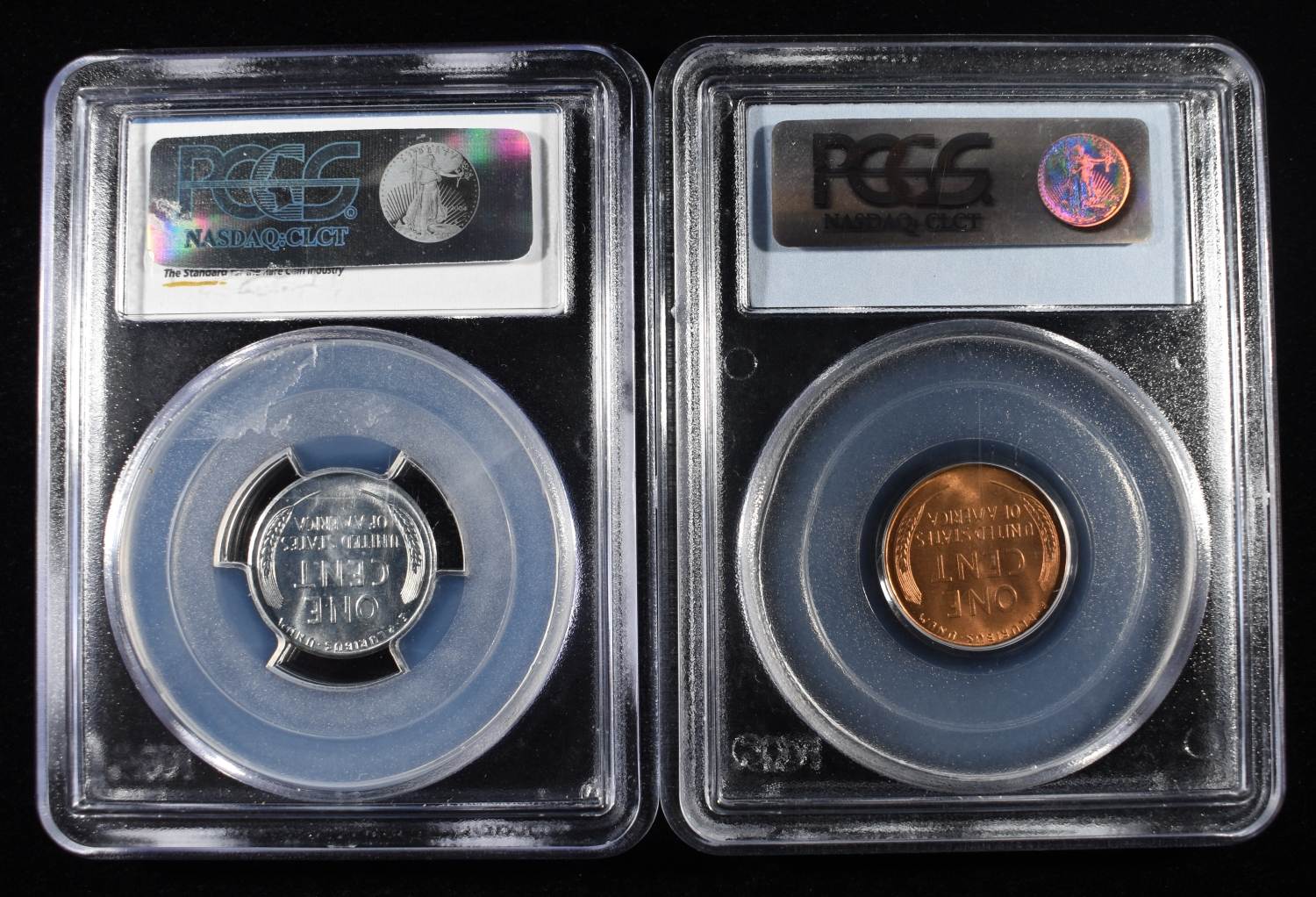 1943-S & 1945-D RD WHEAT CENTS PCGS MS66
