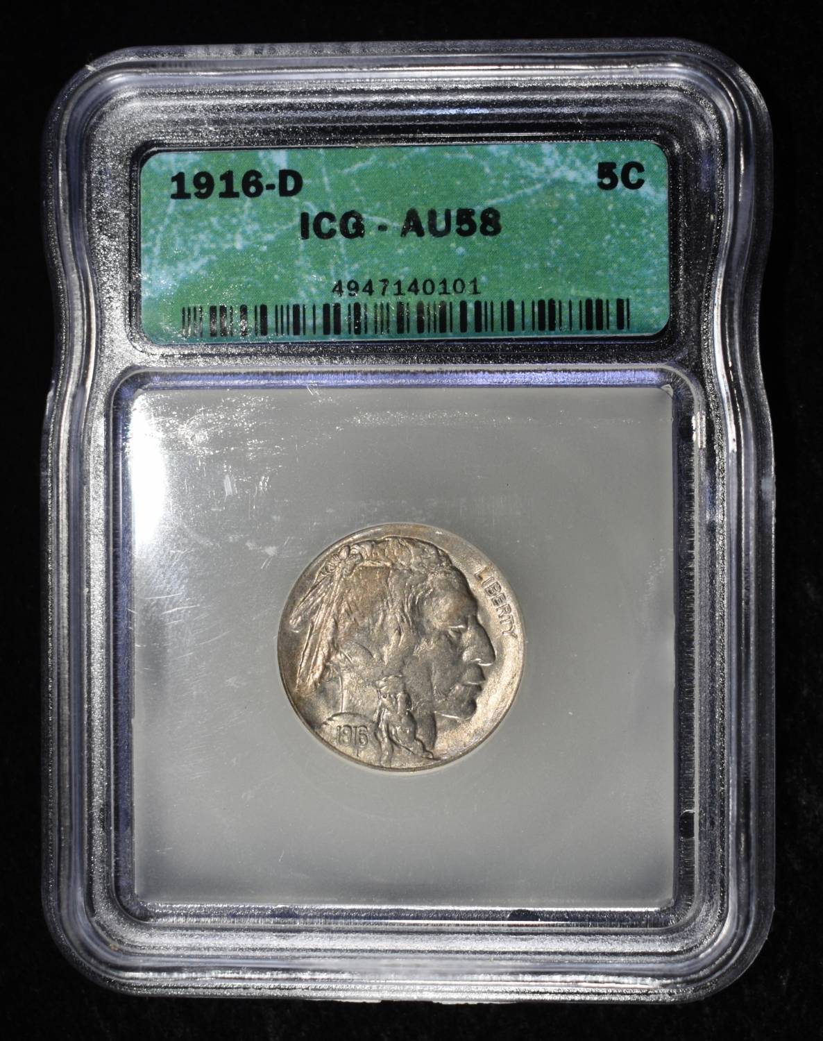 1916-D BUFFALO NICKEL ICG AU58