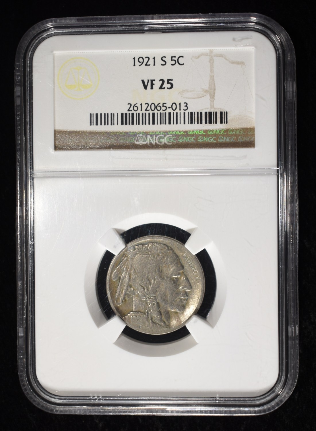 1921-S BUFFALO NICKEL NGC VF25