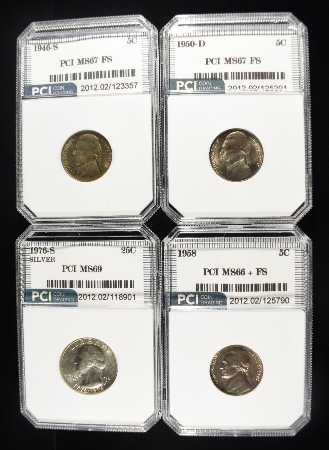 (4) PCI GRADED COINS
