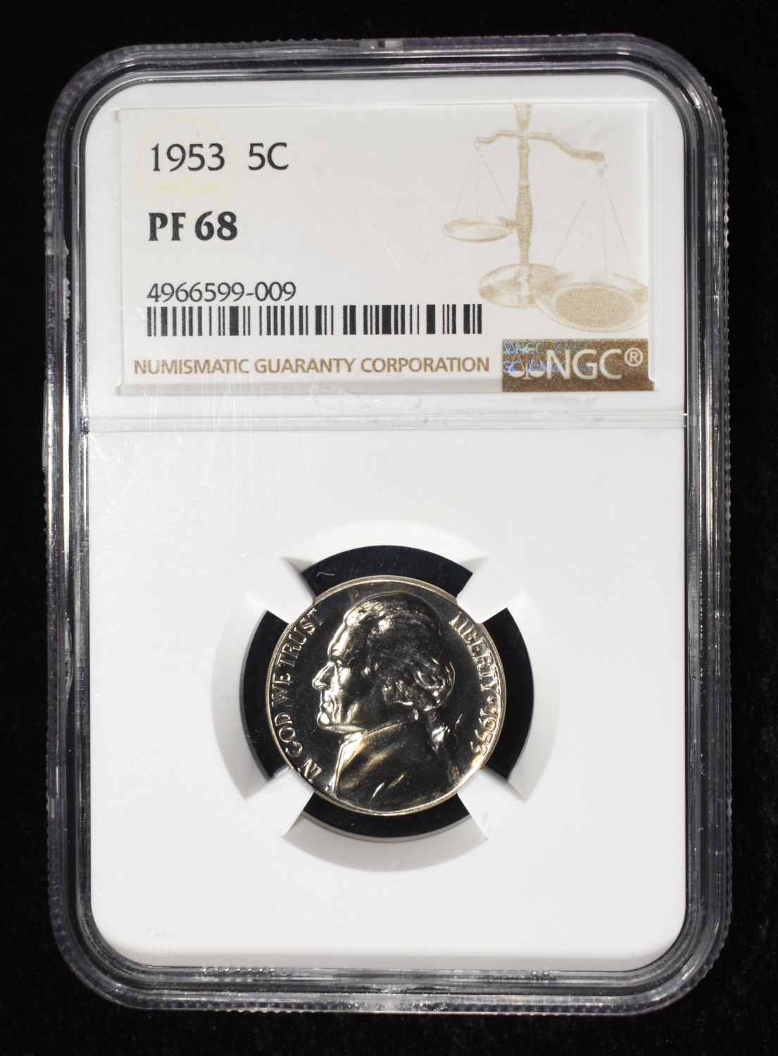 1953 JEFFERSON NICKEL NGC PF68