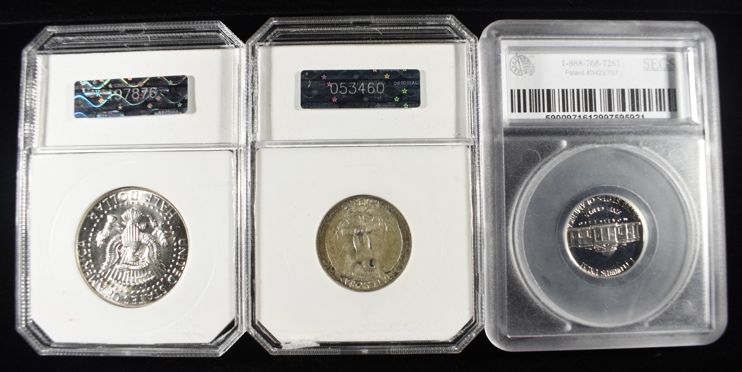 (3) GRADED COINS