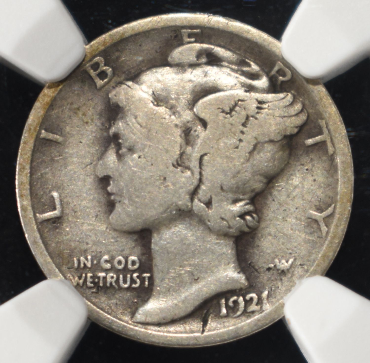 1921 MERCURY DIME NGC VG10