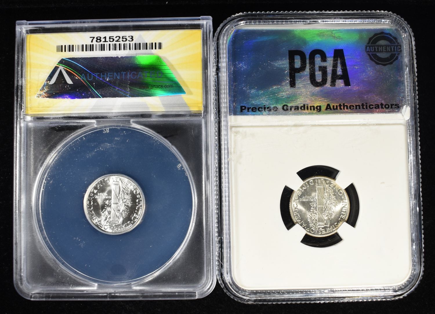 (2) GRADED MERCURY DIMES