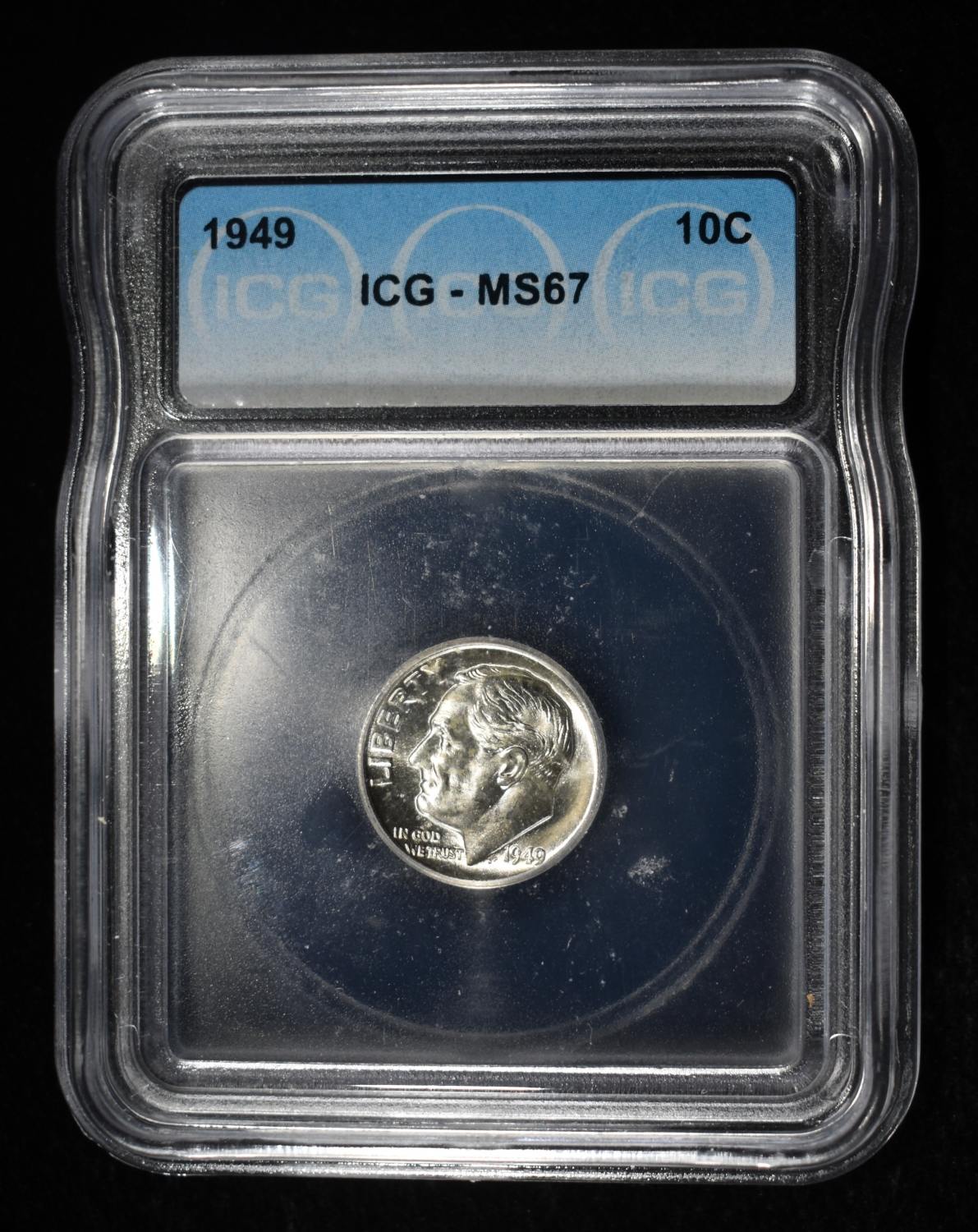 1949 ROOSEVELT DIME ICG MS67