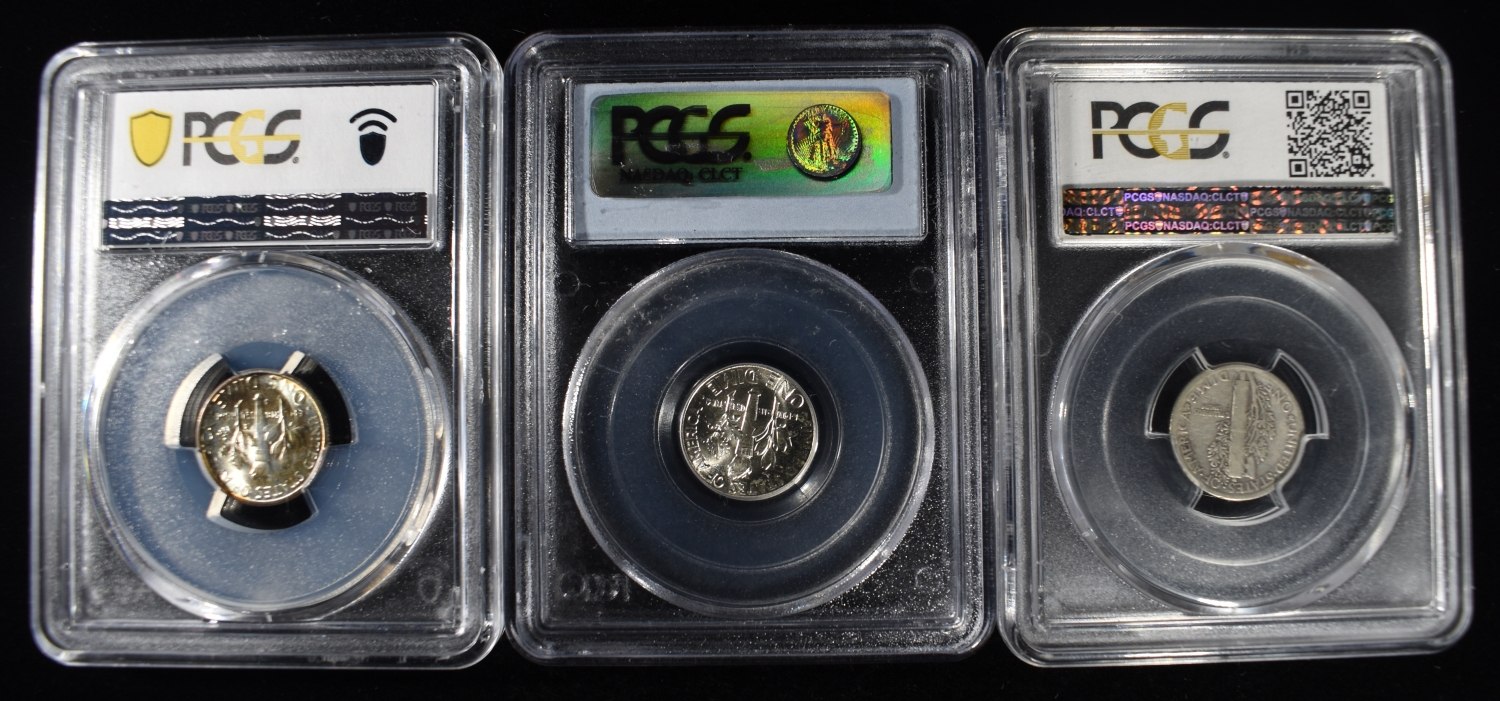 (3) PCGS GRADED DIMES